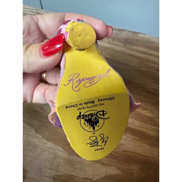 Disney Rapunzel High Heel Runway Figurine Shoe Ornament Pink & Purple Glitter - Picture 5 of 6